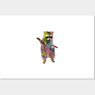 Rainbow Raccoon 4 Posters and Art